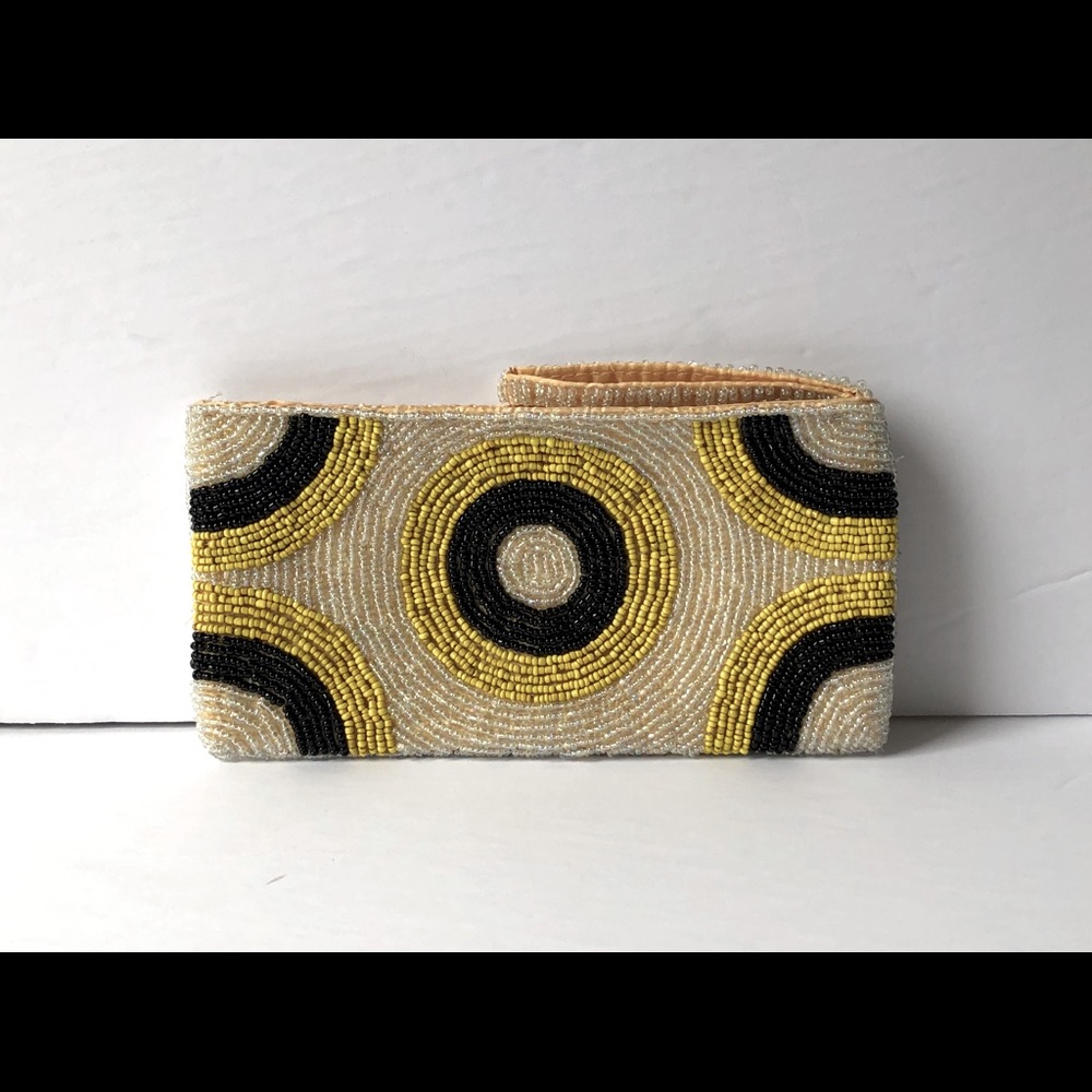 LOVE BALI artisanal beaded wristlet EUC